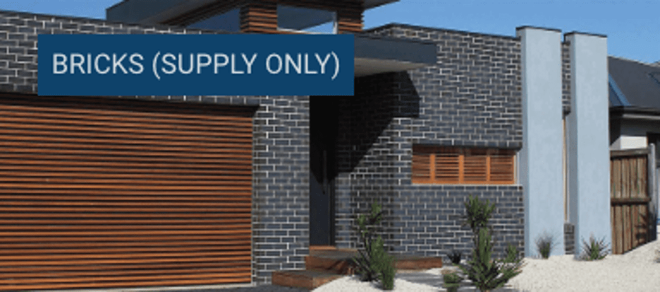 Bricks Supply Only Icon with residential brick house in background