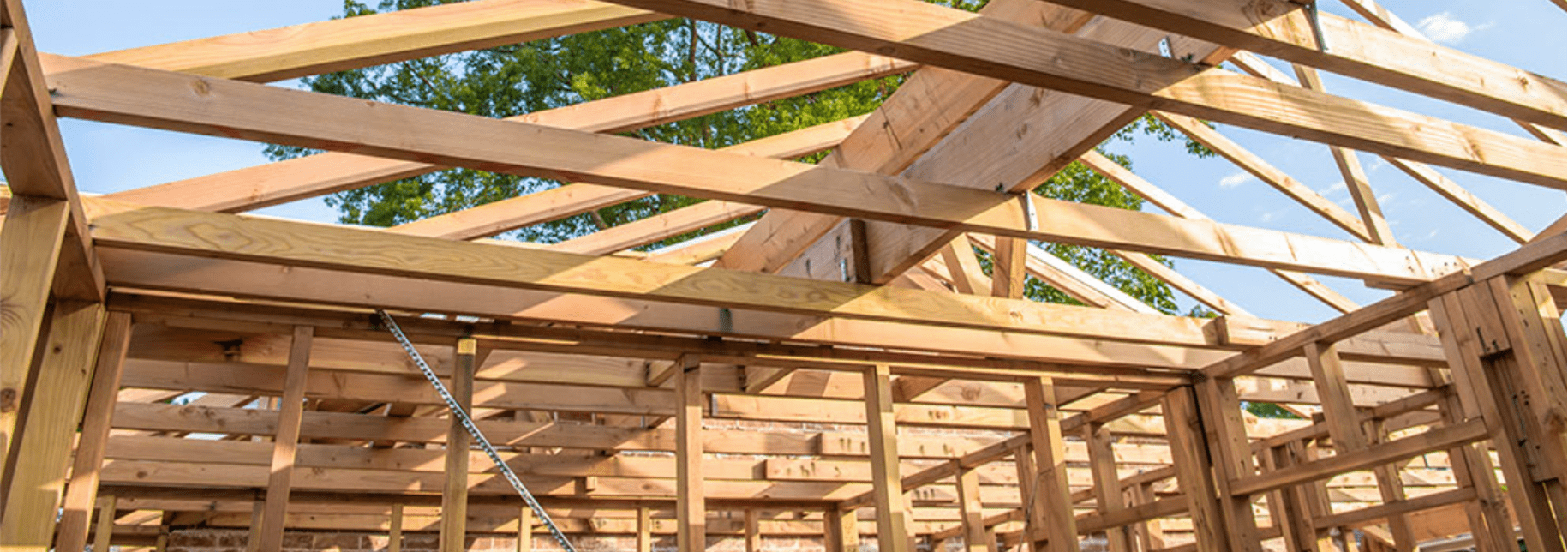 Timber framing walls and ceiling trusses
