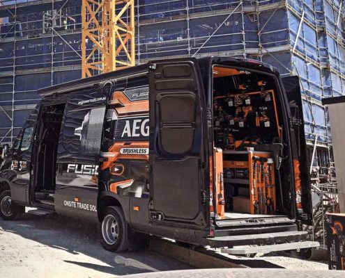 AEG on-site van with tool delivery
