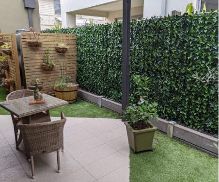 Backyard patio with Designer Plants