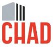 Red CHAD logo with black factory image