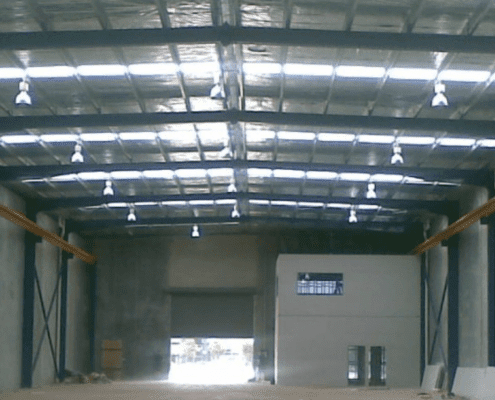 Internal commercial warehouse steel framing