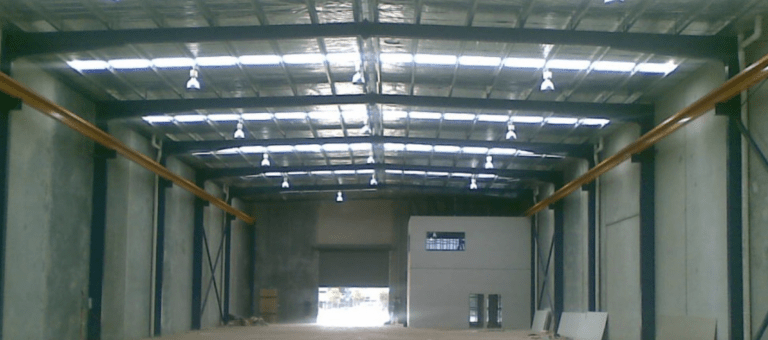 Internal commercial warehouse steel framing