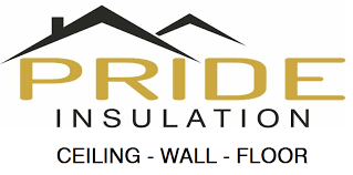 White background with Yellow and Black text "Pride Insulation Ceiling-Wall-Floor"