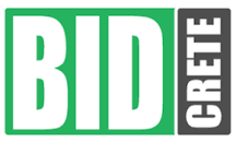 Green and grey logo with white bold text “BIDCRETE”