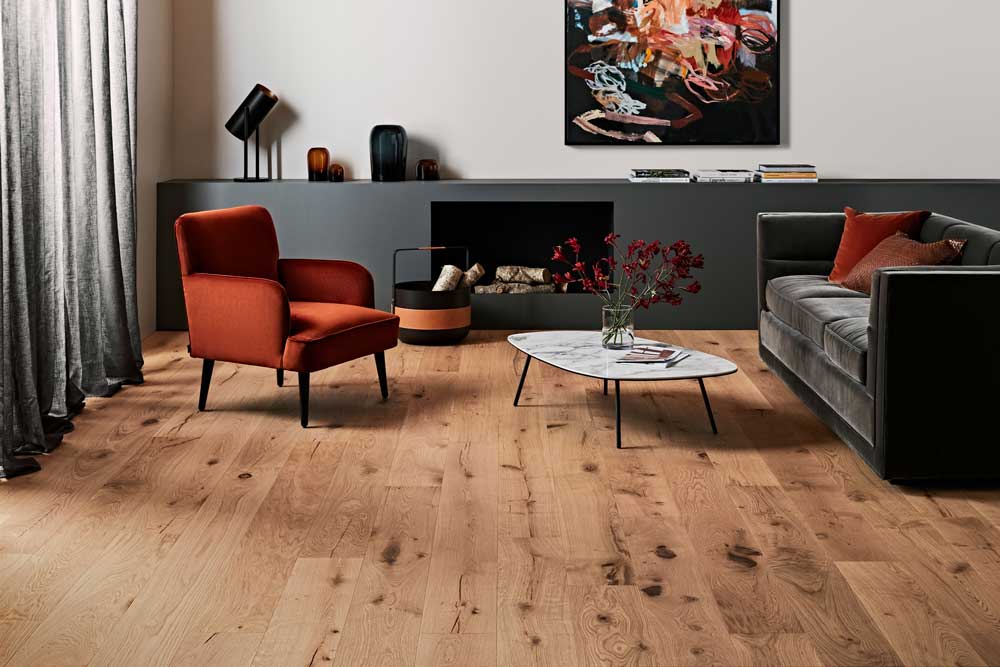 Flooring Xtra oak timber flooring in modern living room