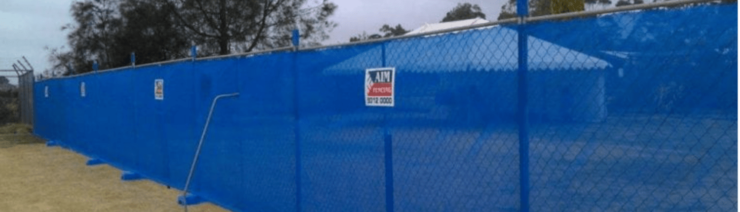AIM Hire Blue construction fencing