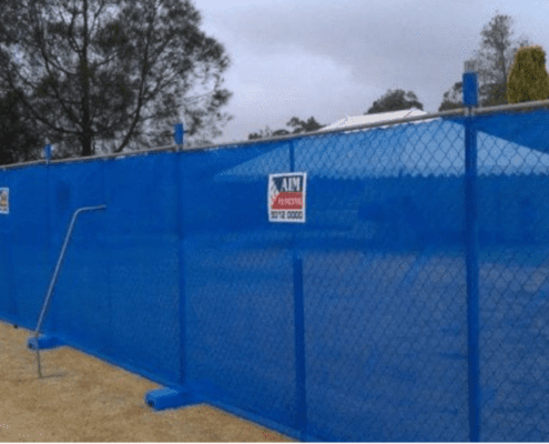 AIM Hire Blue construction fencing