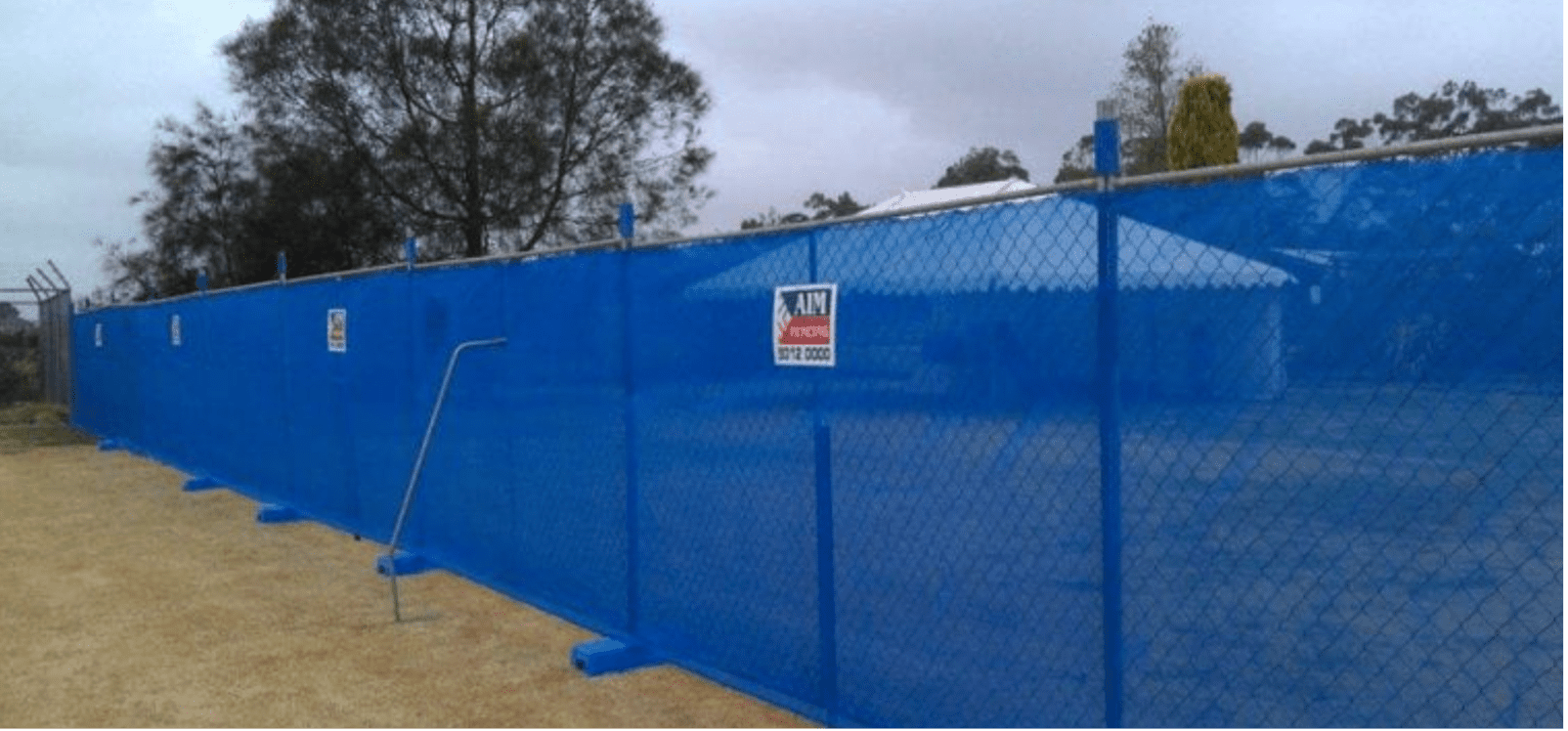 AIM Hire Blue construction fencing