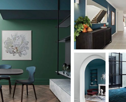 Collage of Dulux Colour Trends throughout a modern architectural home