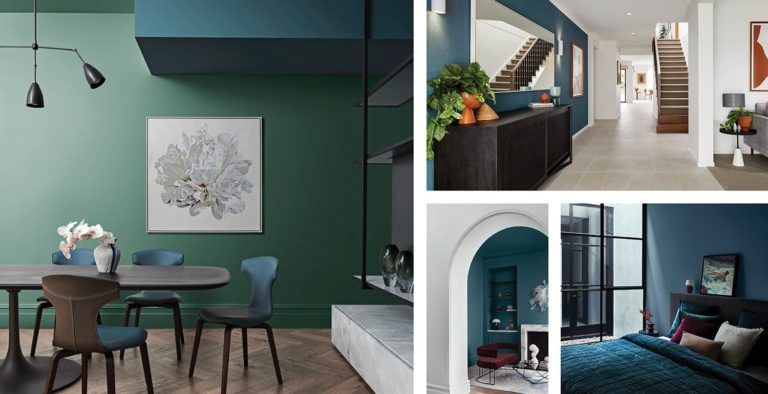 Collage of Dulux Colour Trends throughout a modern architectural home