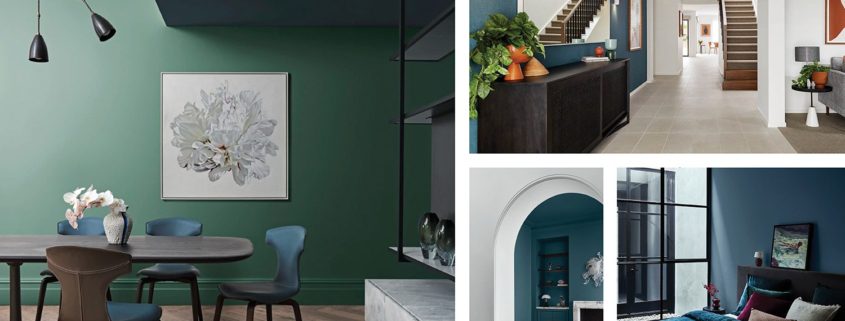 Collage of Dulux Colour Trends throughout a modern architectural home