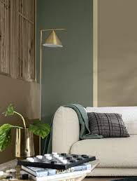 Dulux multi shade feature wall living room shades of green