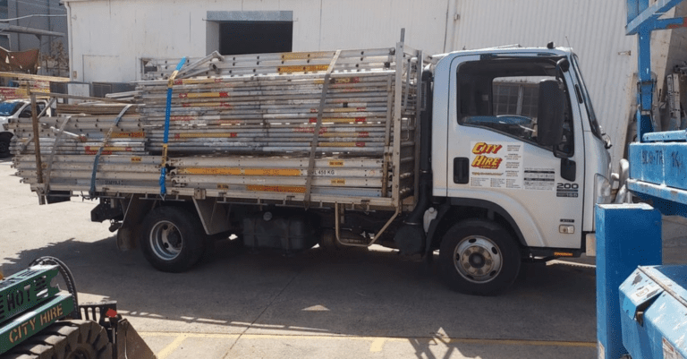 City Hire Truck with Supplies loaded and ready for delivery