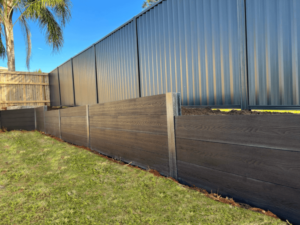 ALS retaining wall and fence residential backyard