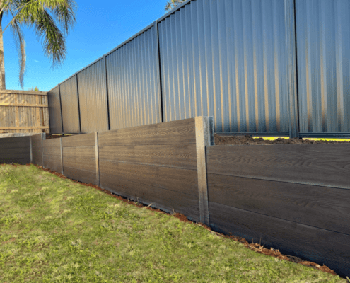 ALS retaining wall and fence residential backyard