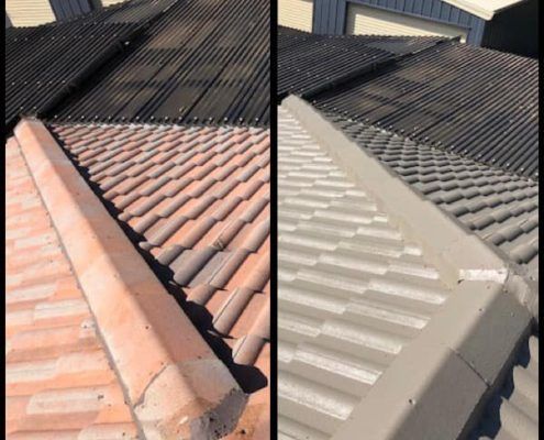 Oates Roofing Maintenance tiles roof before and after
