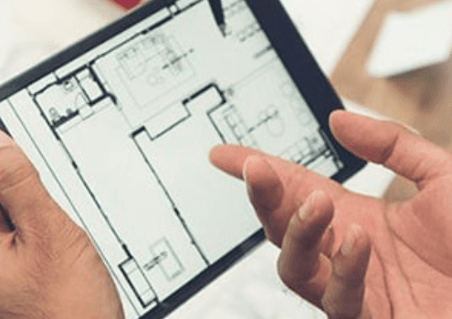estimating software in hands close up