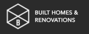 Built Homes & Renovations white logo inside black rectangle