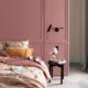 Pink walls in bedroom Dulux interior design