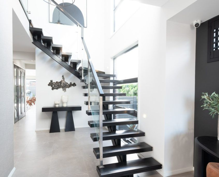 Genneral Staircase black and glass balustrade
