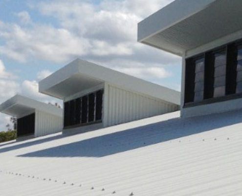 Raven Roofing white colourbond roofing close up