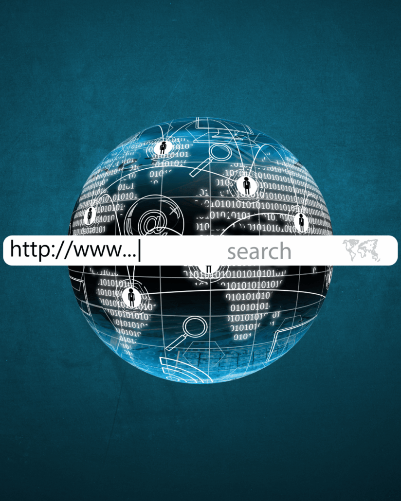 Domain Marketing globe with www. search address