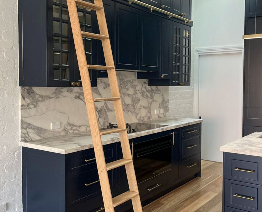 Willoughby and Fahy dark blue kitchen