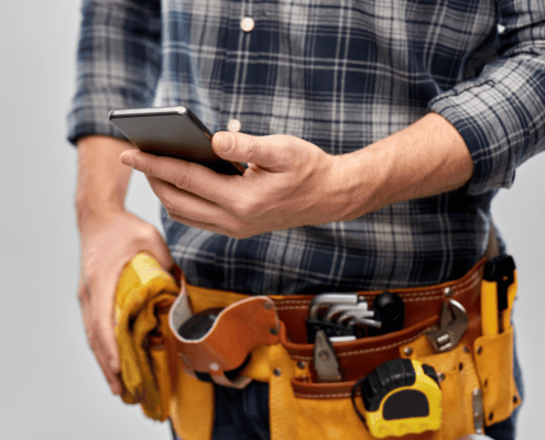 builder on phone