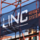 linc scaffolding banner on site