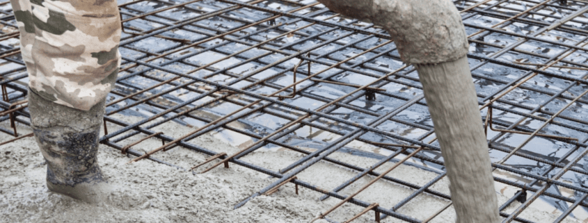 concrete pour into rebar