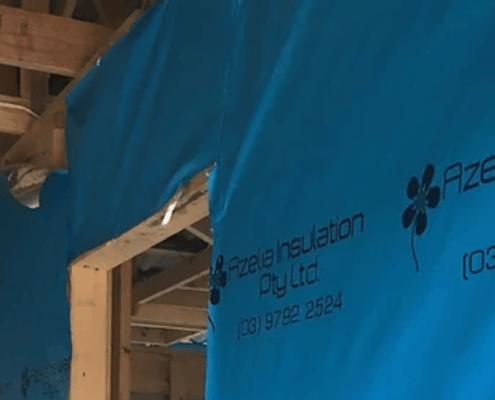Azelia insulation wrap on new build with Azelia logo