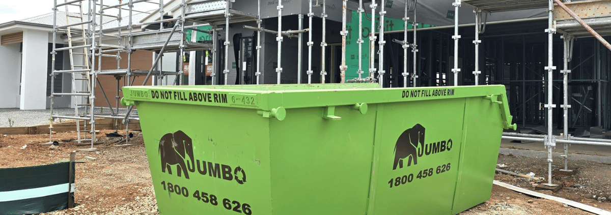 Newsletter Banner jumbo skip bins on a clean building site