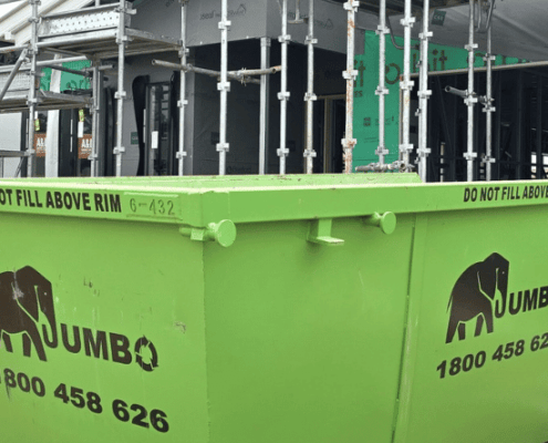 Newsletter Banner jumbo skip bins on a clean building site