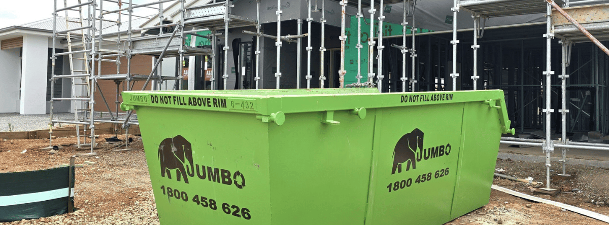 Newsletter Banner jumbo skip bins on a clean building site