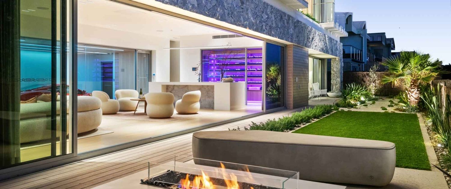 peninsula tech luxury outdoor area firepit automated