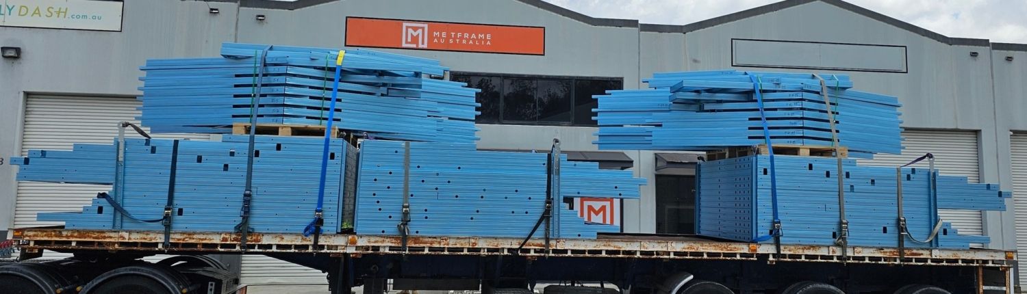 metframe frames ready for delivery on truck