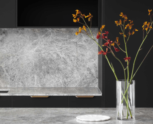 luminae glass splashback kitchen marble grey